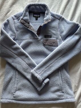 Patagonia Women's Pale Blue Snap-Placket Fleece Pullover